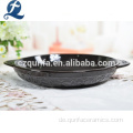 Großhandel benutzerdefinierte schwarze runde Form Keramikplatte